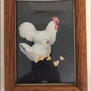 Jan Jameson Rooster & Hen with Baby Chicks Print